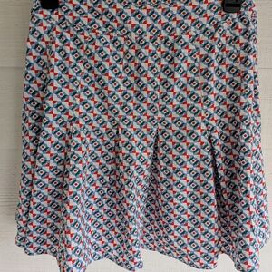 Maeve Blue and Red Geometric Skater Skirt